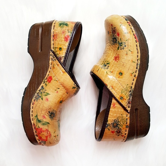 dansko yellow clogs
